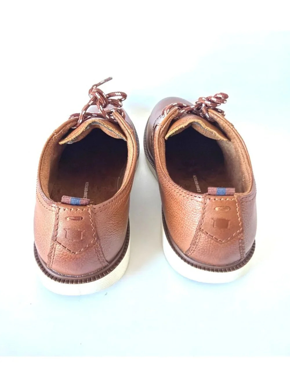 Florsheim Supacush Jr Cognac Brown Plain Toe Oxfords Kids Size 1.5
